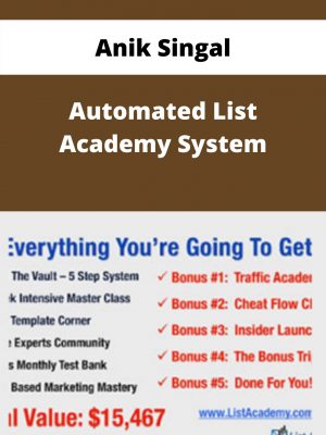 Anik Singal – Automated List Academy System – Available Now!!!