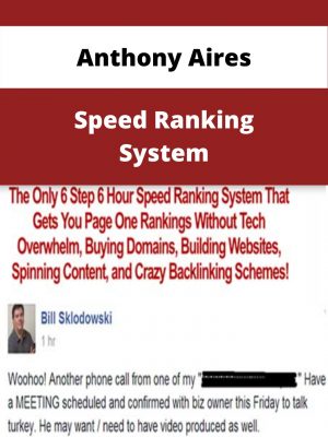 Anthony Aires – Speed Ranking System – Available Now!!!