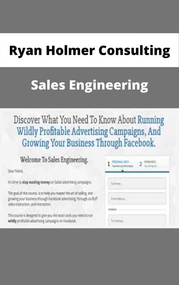 Ryan Holmer Consulting – Sales Engineering – Available Now!!!
